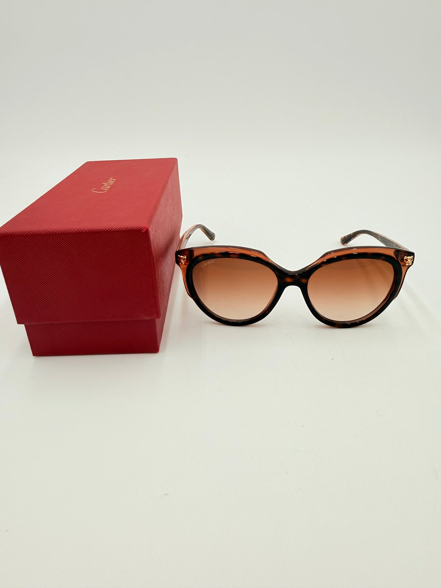 Sunglasses Luxury Designer By Cartier In Tortoise Shell Print