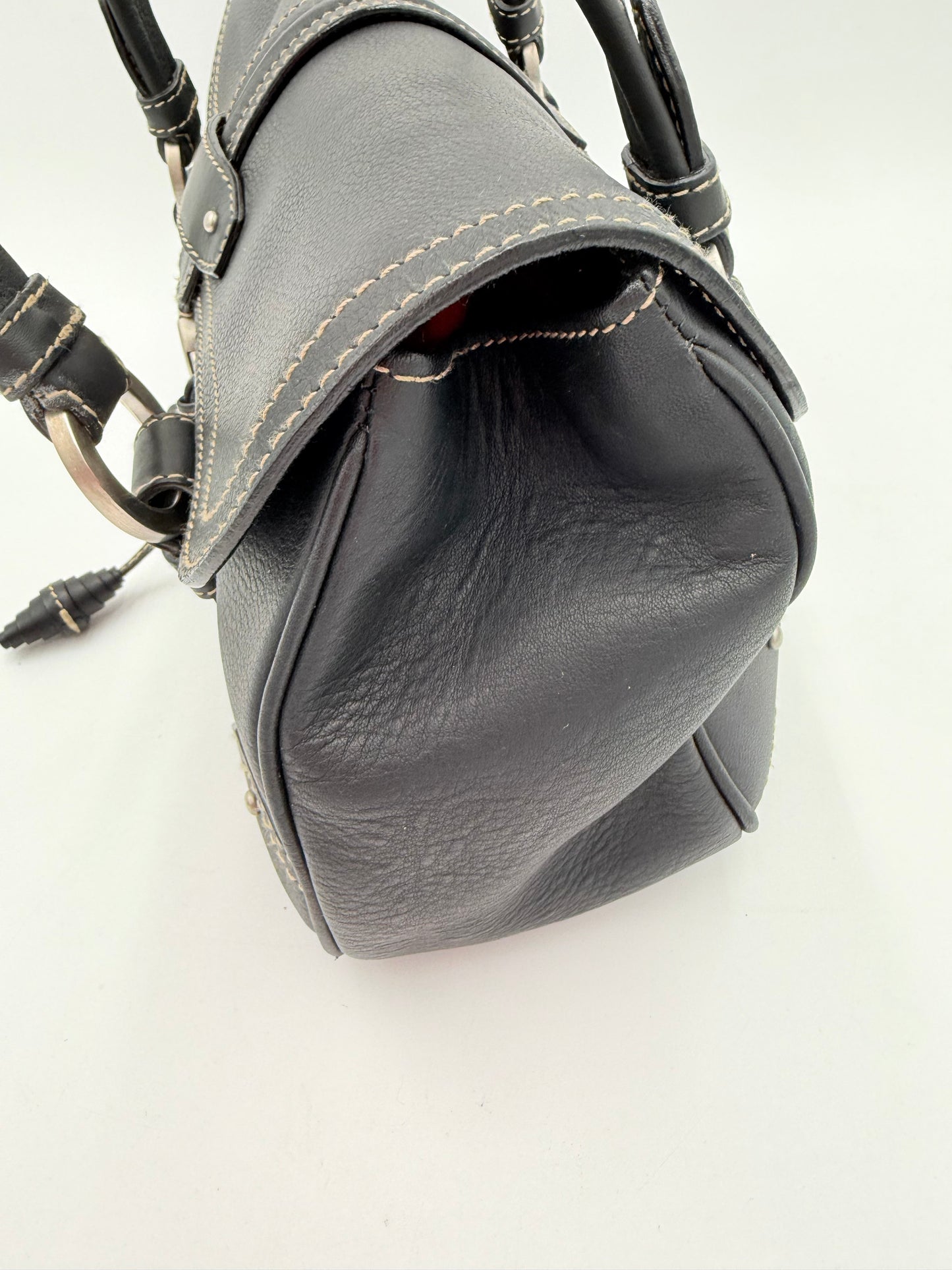 Handbag Leather By Bally, Size: Large