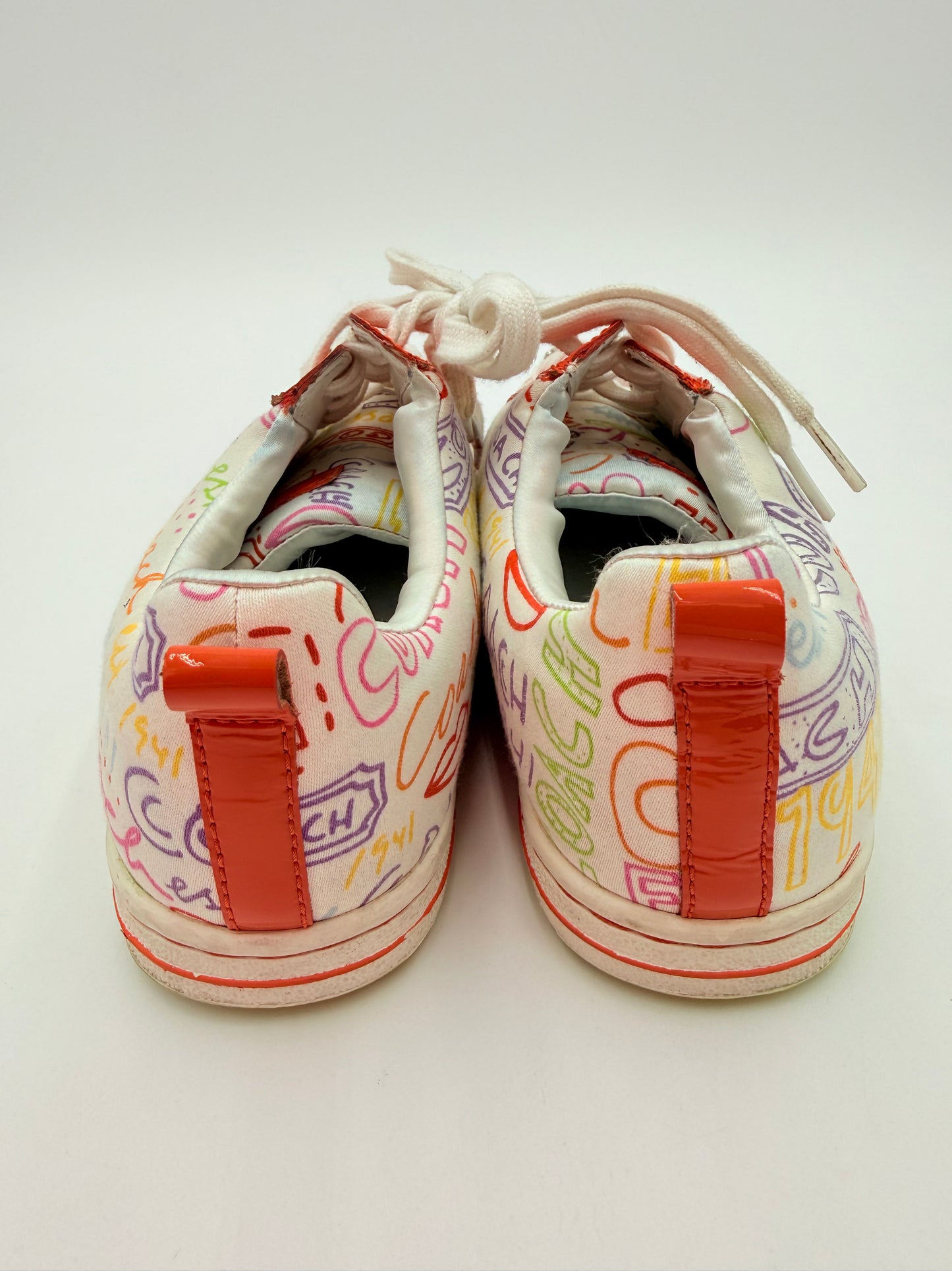 Shoes Designer By Coach In Orange & White, Size:8
