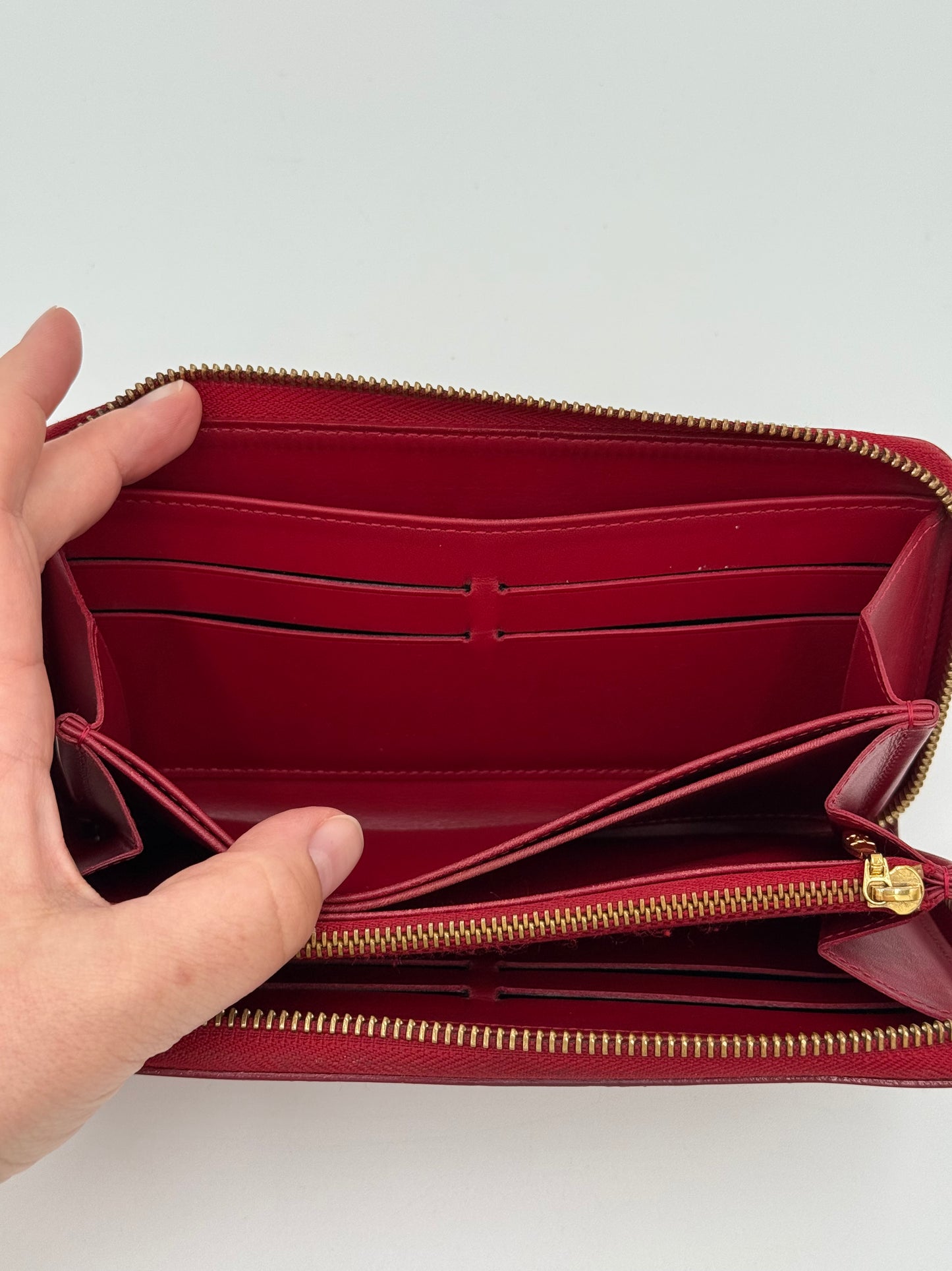 Wallet Luxury Designer By Louis Vuitton In Red, Size:Large