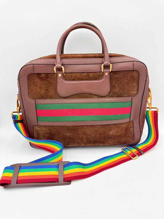 Laptop Bag Luxury Designer By Gucci In Brown, Size:Large