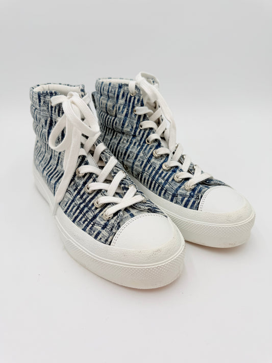 Shoes Luxury Designer By Givenchy In Blue Denim, Size:7.5