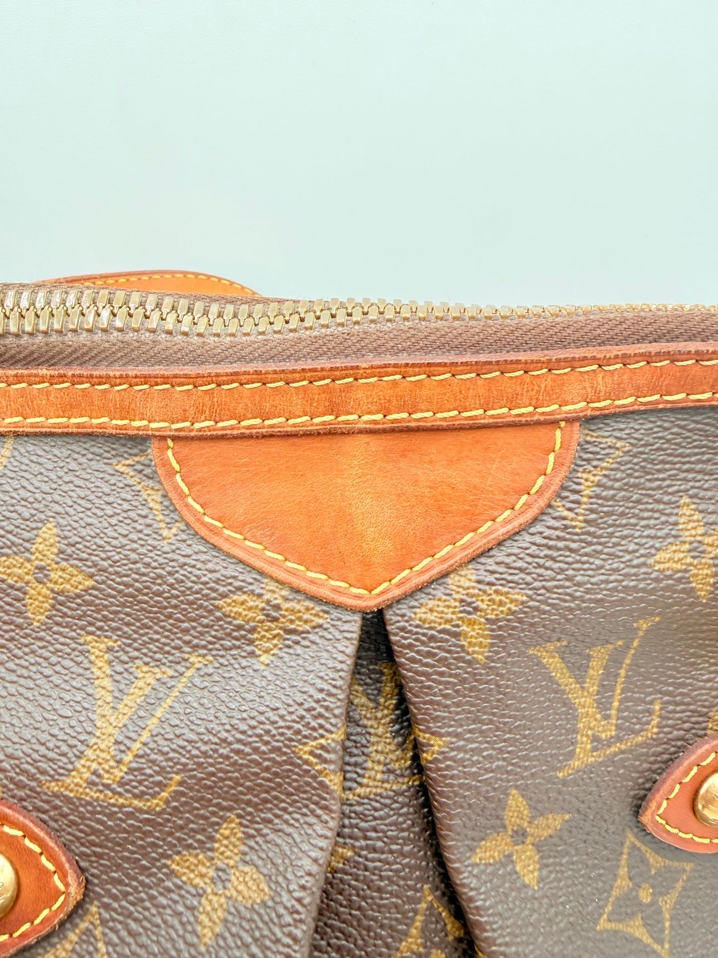 Tote Luxury Designer By Louis Vuitton In Brown & Tan, Size:Medium
