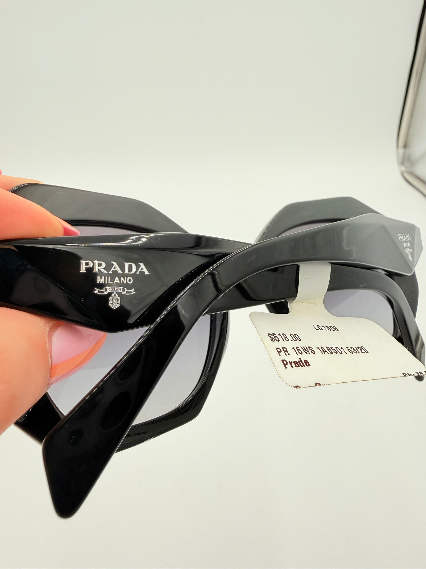 Sunglasses Luxury Designer By Prada In Black, Size: