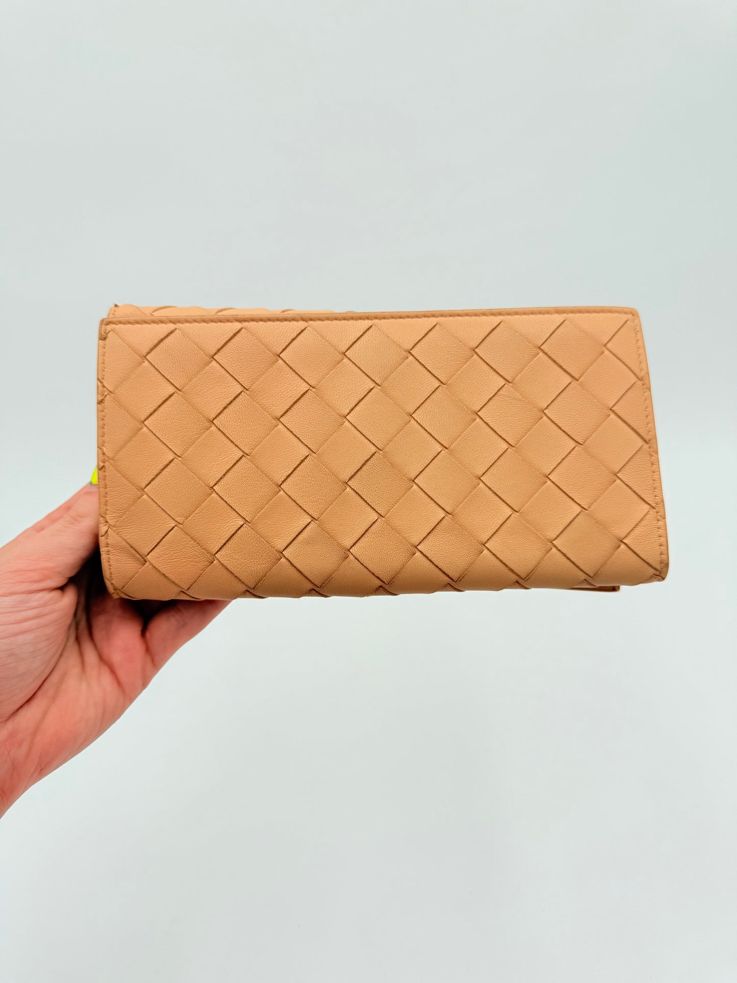 Wallet Luxury Designer By Bottega Veneta In Tan, Size:Medium