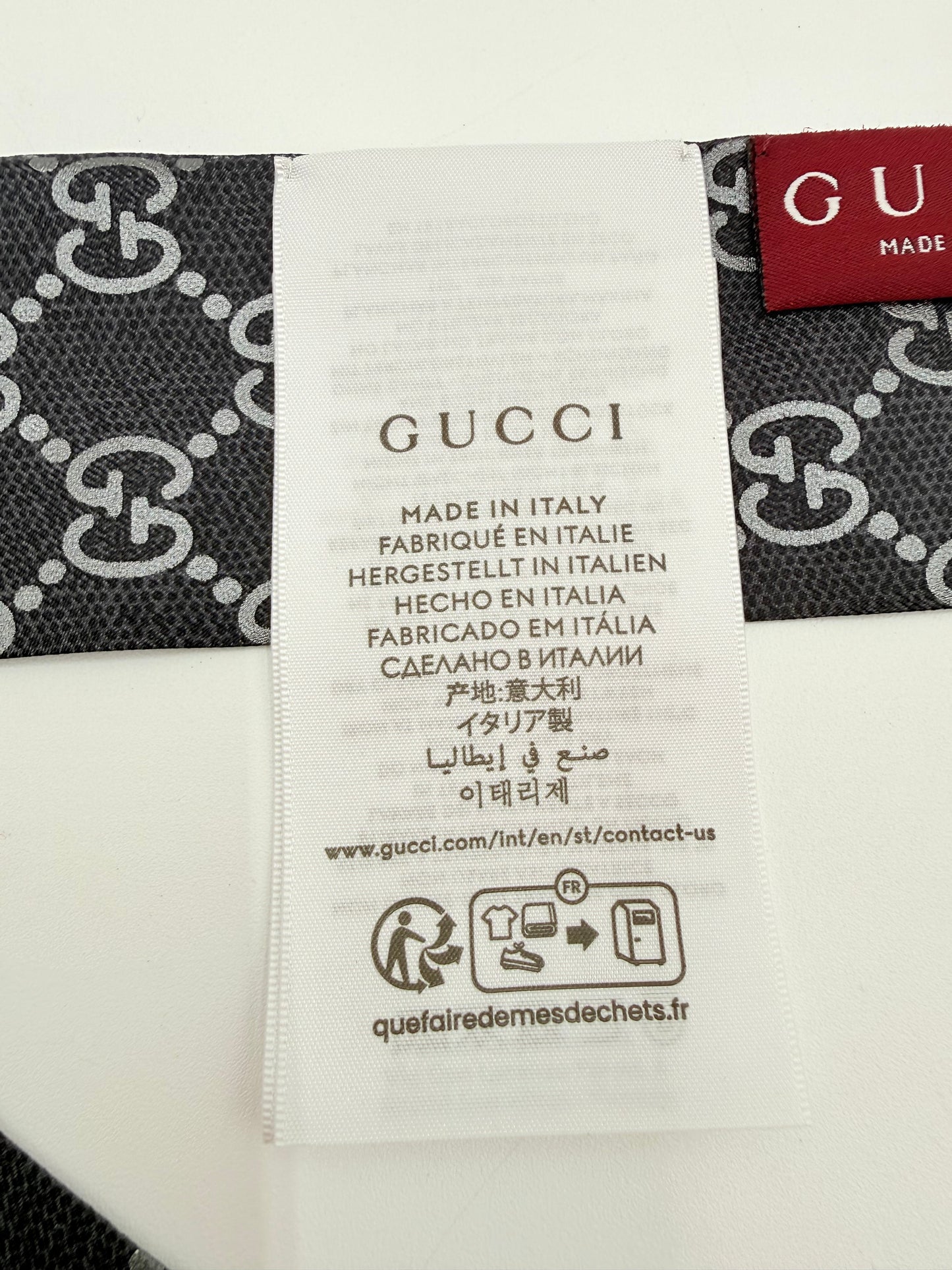 Scarf Luxury Designer By Gucci In Grey & Silver