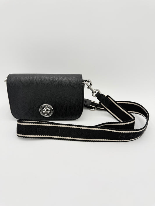 Crossbody Luxury Designer By Marc Jacobs In Black & Silver, Size:Small