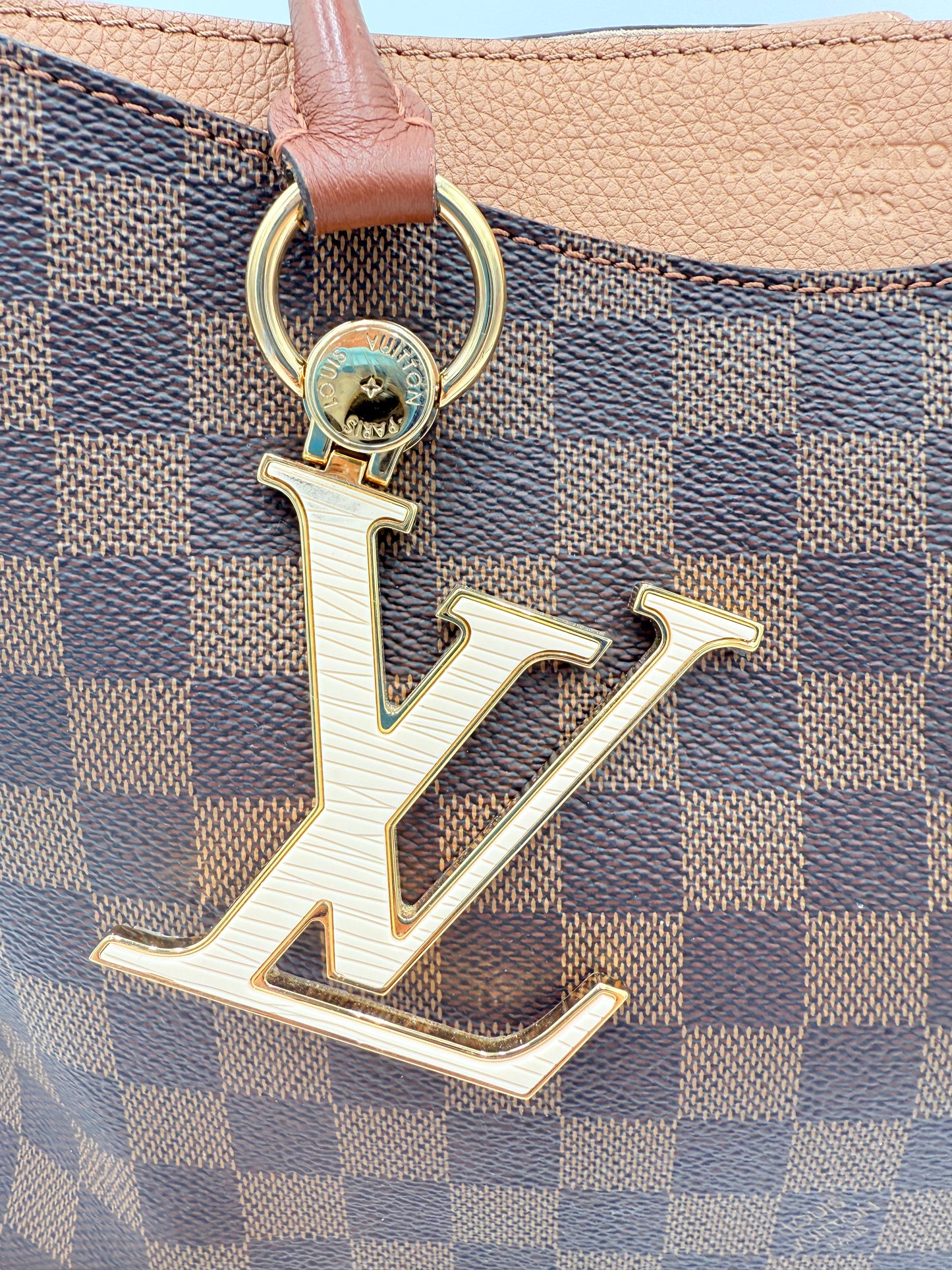 Handbag Luxury Designer By Louis Vuitton In Brown, Size:Medium