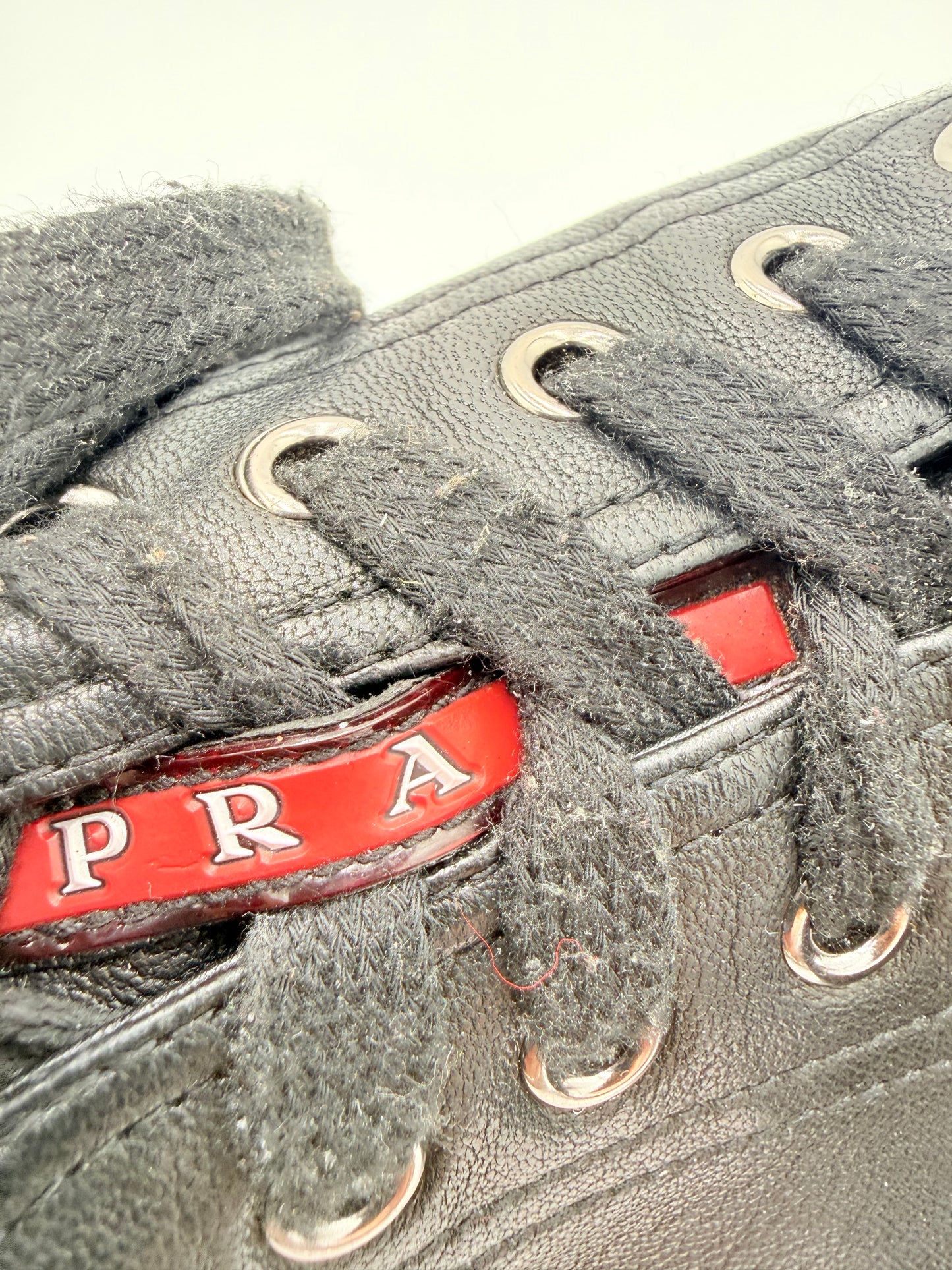 Shoes Luxury Designer By Prada In Black, Size:10