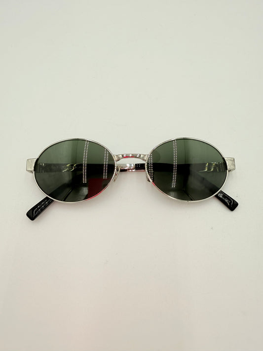 Sunglasses Luxury Designer By Yves Saint Laurent In Silver