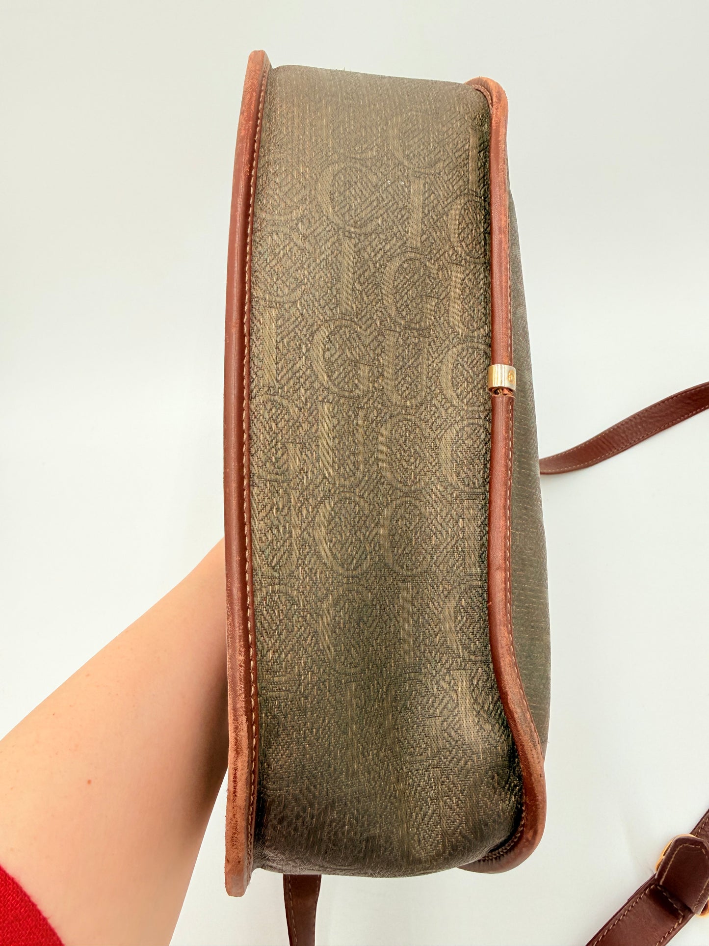Crossbody Luxury Designer By Gucci In Brown & Green, Size:Medium