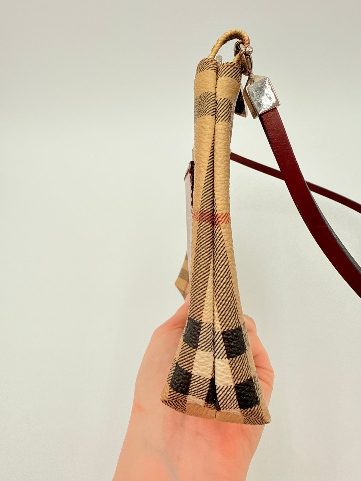 Handbag Luxury Designer By Burberry In Plaid Pattern, Size:Small