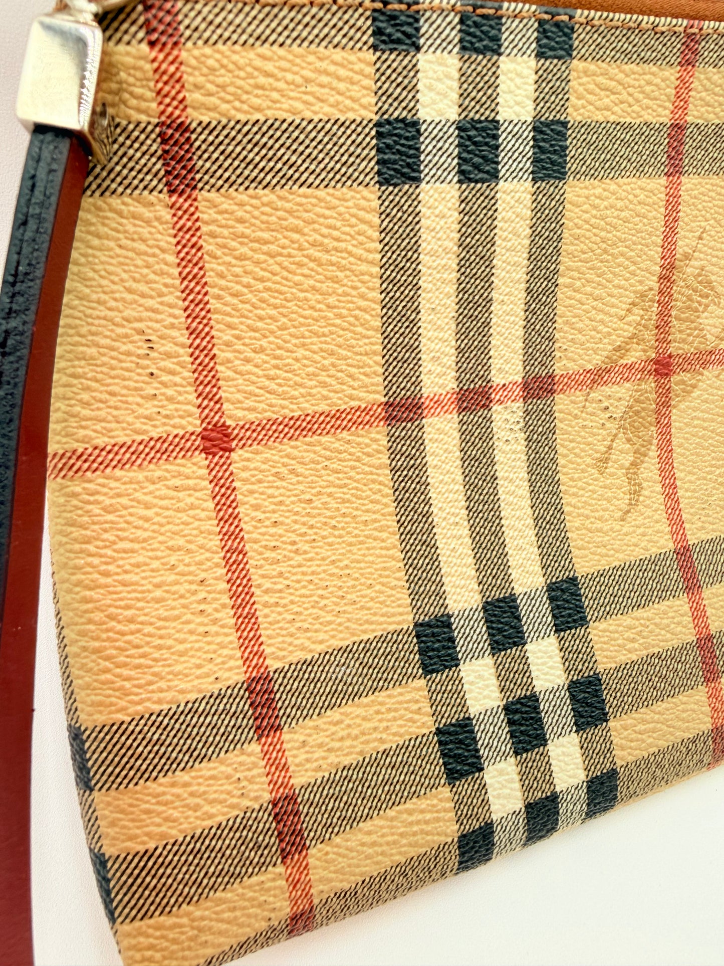 Handbag Luxury Designer By Burberry In Plaid Pattern, Size:Small