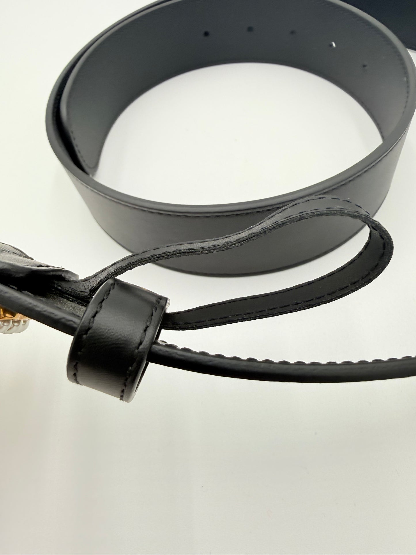 Belt Luxury Designer By Gucci In Black & Gold