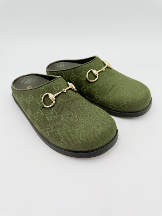 Shoes Luxury Designer By Gucci In Green, Size:6.5
