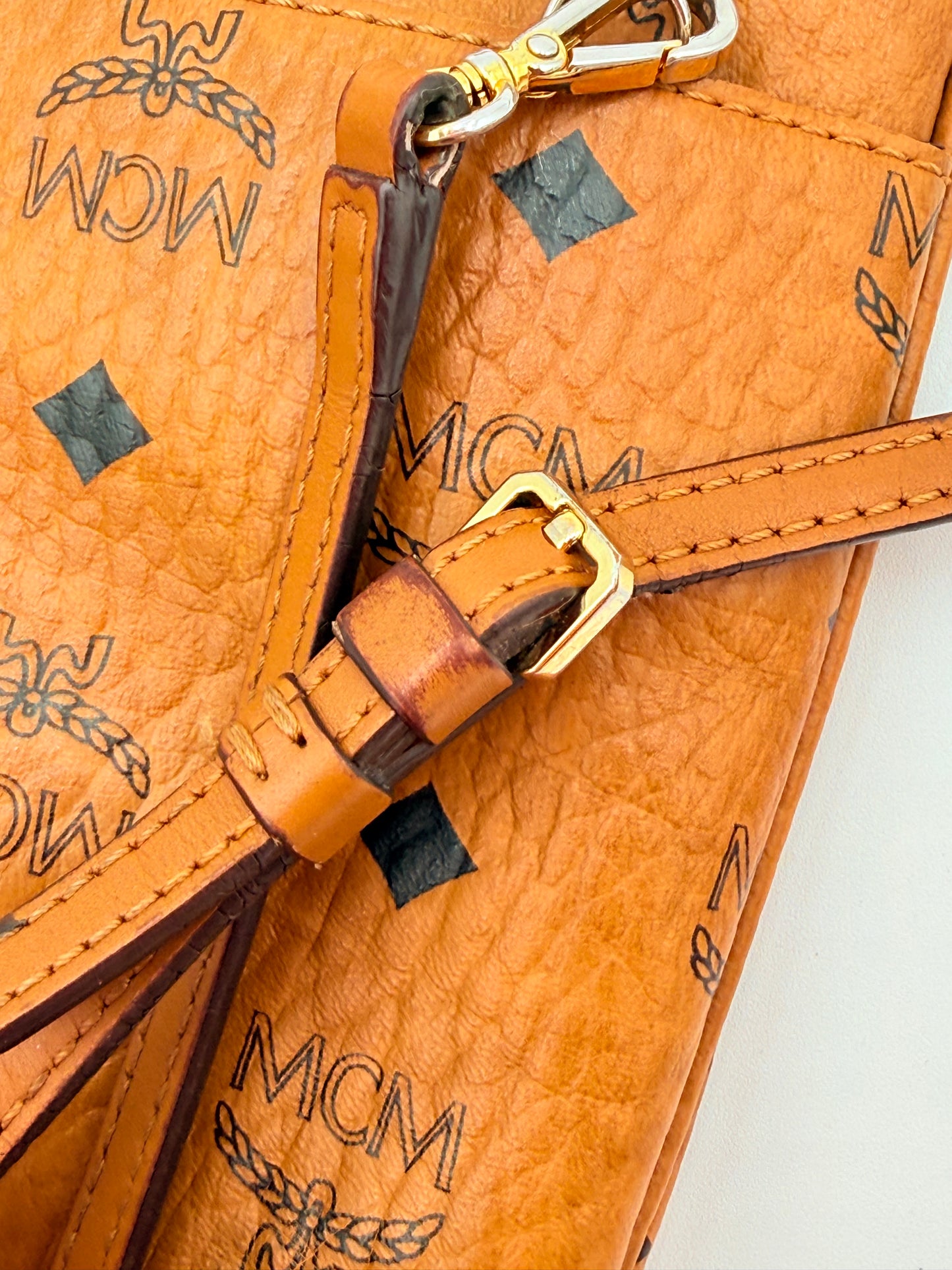 Crossbody Luxury Designer By Mcm In Tan, Size:Medium