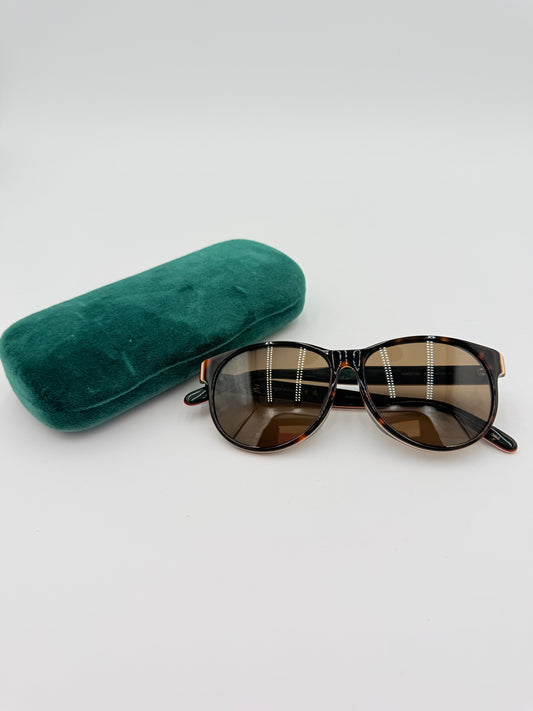 Sunglasses Luxury Designer By Gucci In Brown & Green