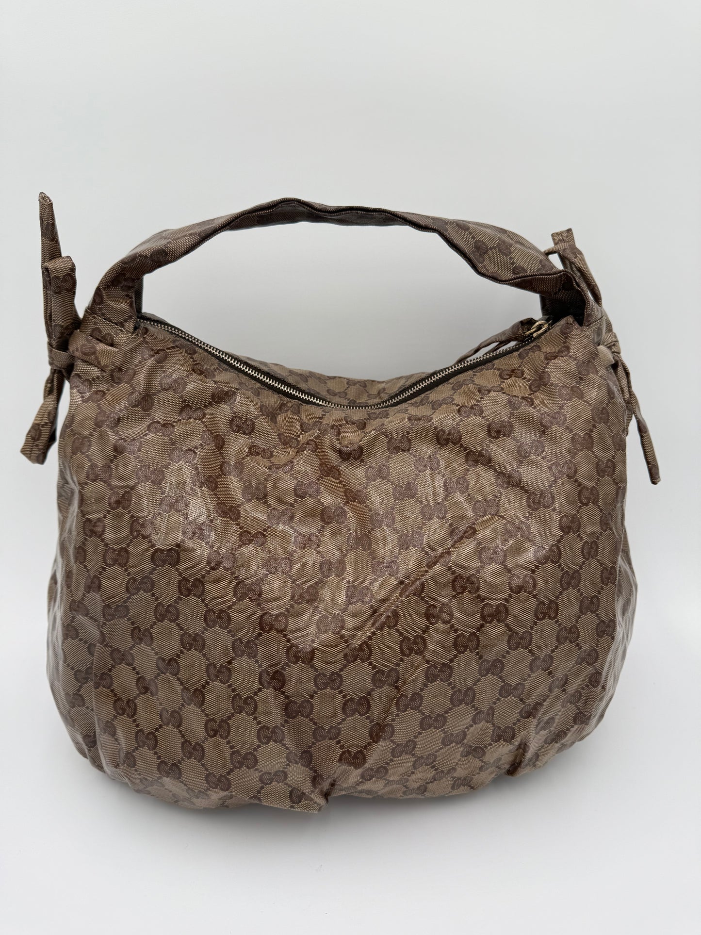 Handbag Luxury Designer By Gucci In Brown, Size:Large