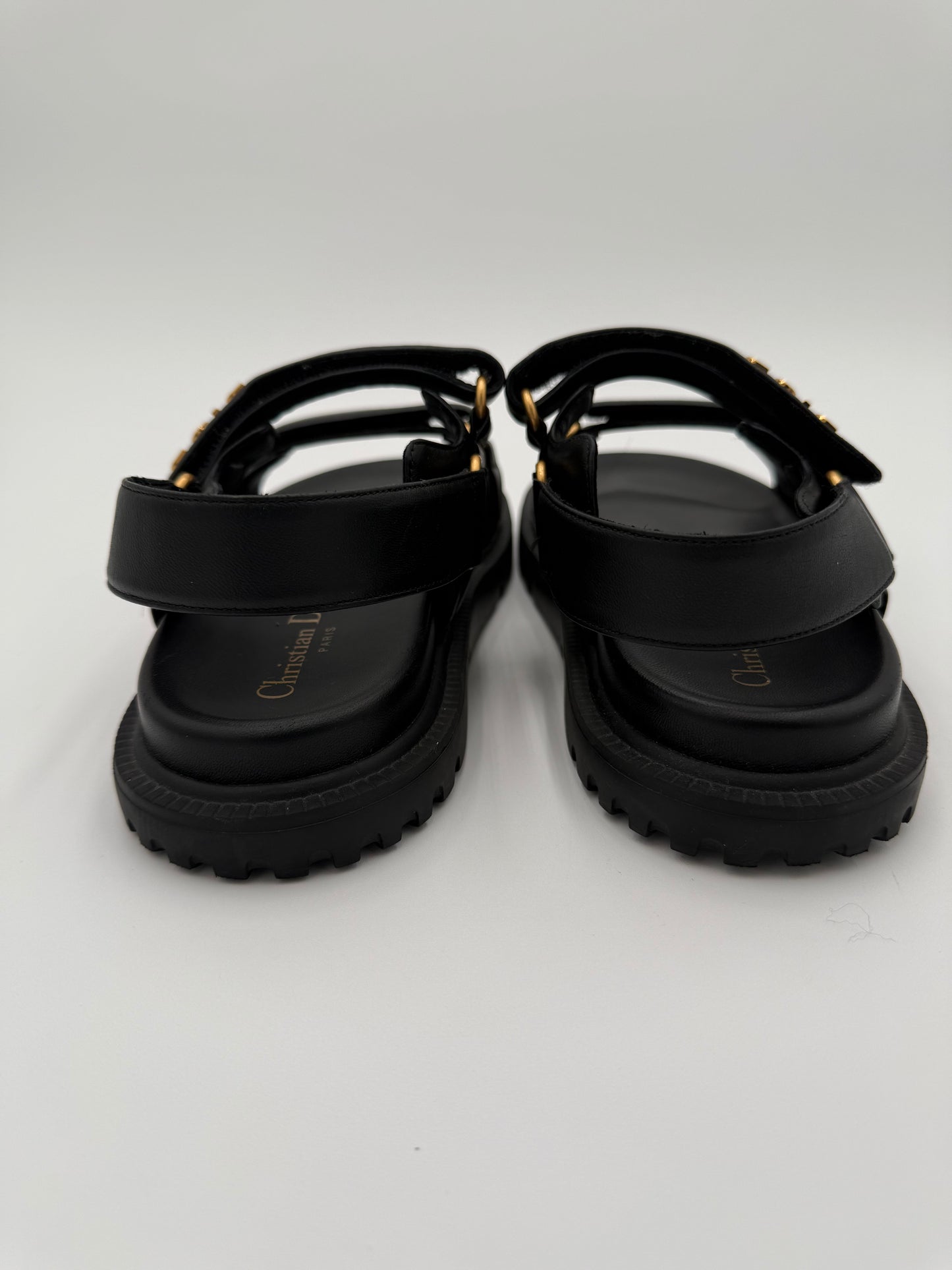 Sandals Luxury Designer By Dior In Black, Size:7